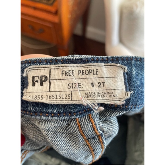 Free People Blue Denim Ankle Cut Skinny Jeans Size 27 $170 - Picture 5 of 6